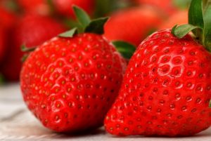 Erdbeeren in Großaufnahme